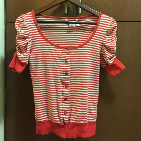 Striped red and white cardigan Charlotte Russe Sm