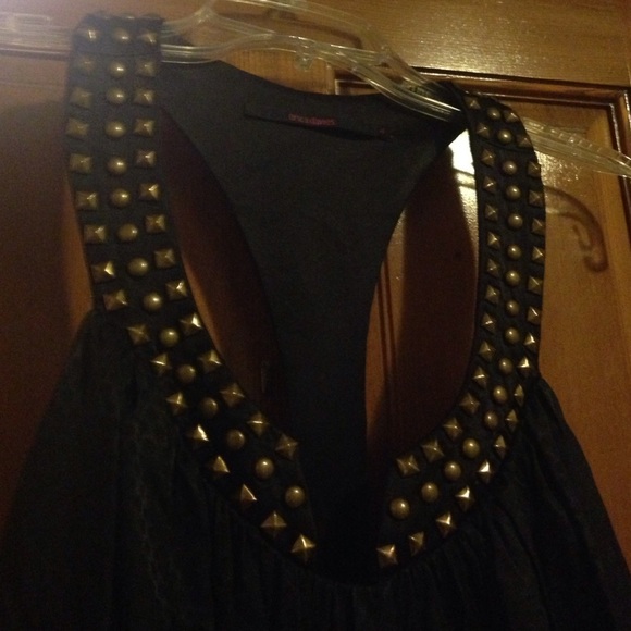 Erica Davies Size 4 Black and Gold Studded Dress - Picture 2 of 4