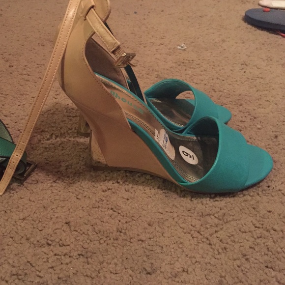 Teal and Tan Dollhouse wedges!!!