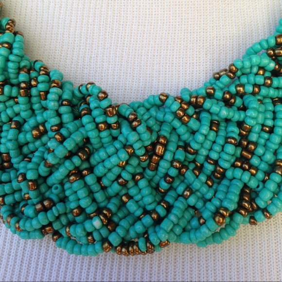 Turquoise & copper gold necklace - Picture 2 of 3