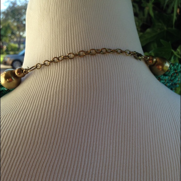 Turquoise & copper gold necklace - Picture 3 of 3