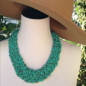 Turquoise & copper gold necklace