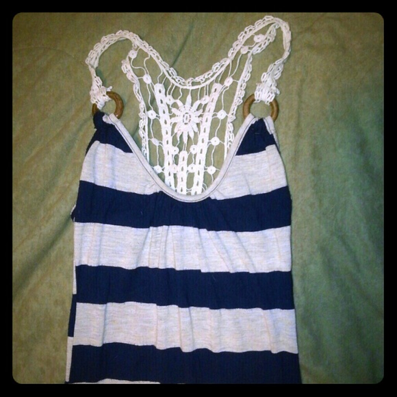 Striped Maxi Dress with Lace
