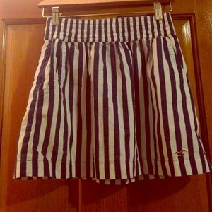 Hollister Navy and White Striped Nautical Skirt