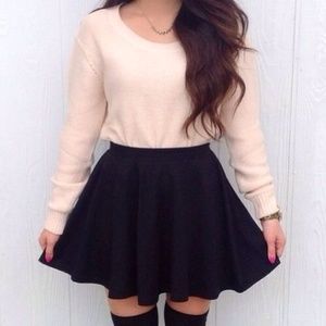 Black Flared Skirt