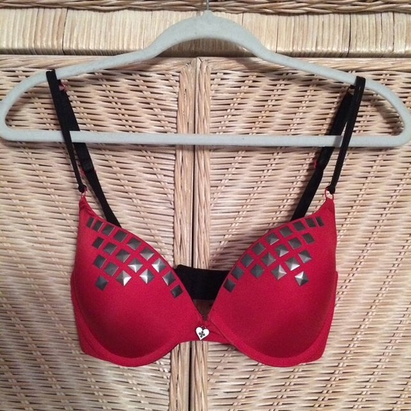Studded Red Rave Bra- Blackheart by Hot Topic 32DD