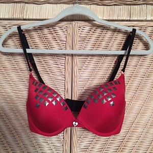 Studded Red Rave Bra- Blackheart by Hot Topic 32DD