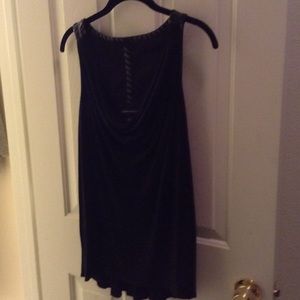 Black leather racer back tank by Rock & Republic