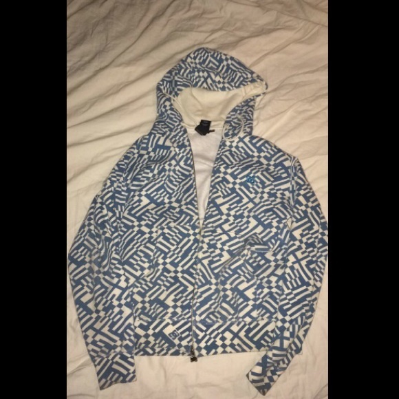 DC white and blue hoodie
