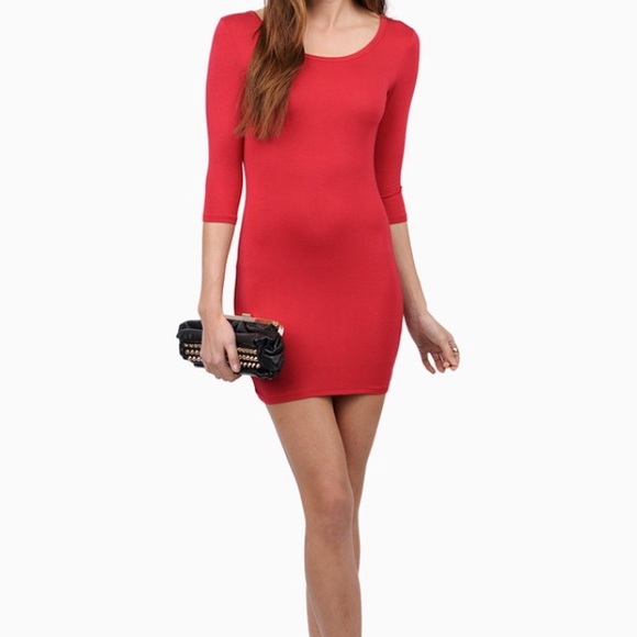 Red strappy back dress