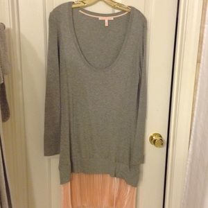 Grey sweater dress with pink pleat Victoria Secret