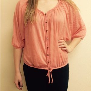 Peach flowy top