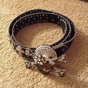 Bling skull studded belt