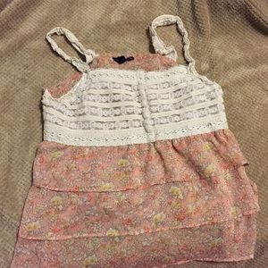 Sassy floral/lace tank.