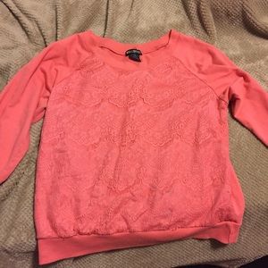 Cute lace peach pink sweater.