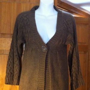 Brown tunic length sweater