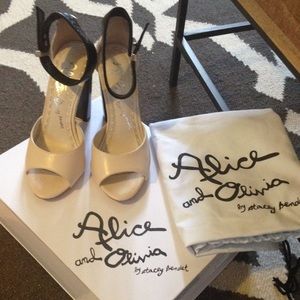 Alice and Olivia Black and Nude strappy heels!!