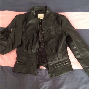 Black leather coat from Nordstrom