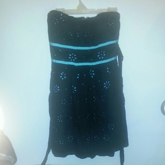 Black and turquoise dress