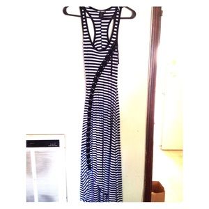 Striped high low dress