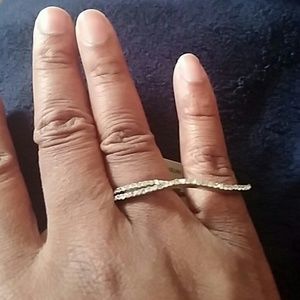 Silver two finger ring