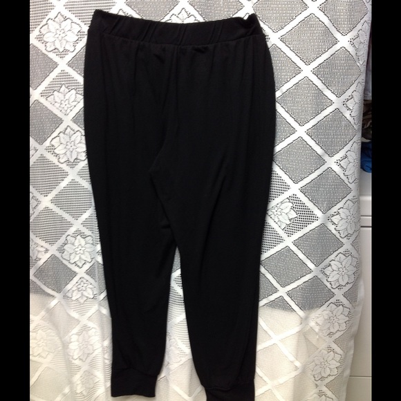 Blue striped pants and Black Harem Pants