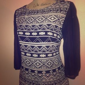 Tribal print shift dress