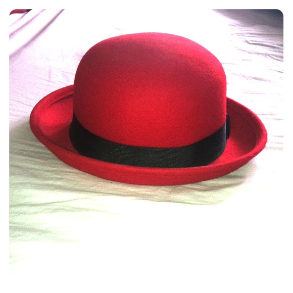 Red felt hat