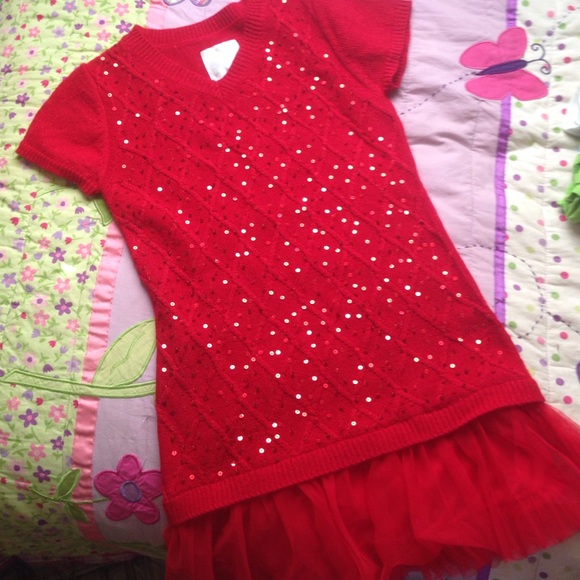 justice sparkle dress red
