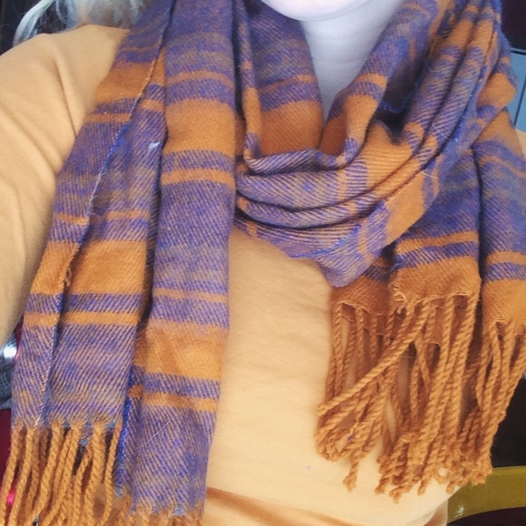 Orange and Navy Scarf
