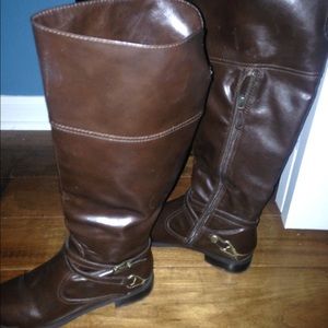 Brown riding boots