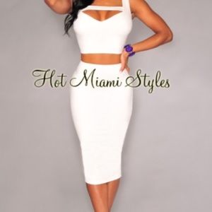 White two piece Bodycon dress!!