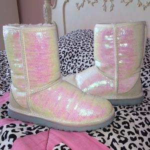 Sparkles I Do! White Sequin Uggs