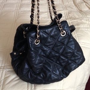 Classy Ann Taylor Lamb Skin Quilted Bag with Chain