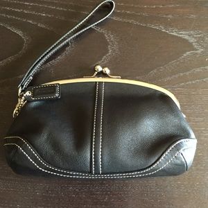 Black leather clutch - Coach