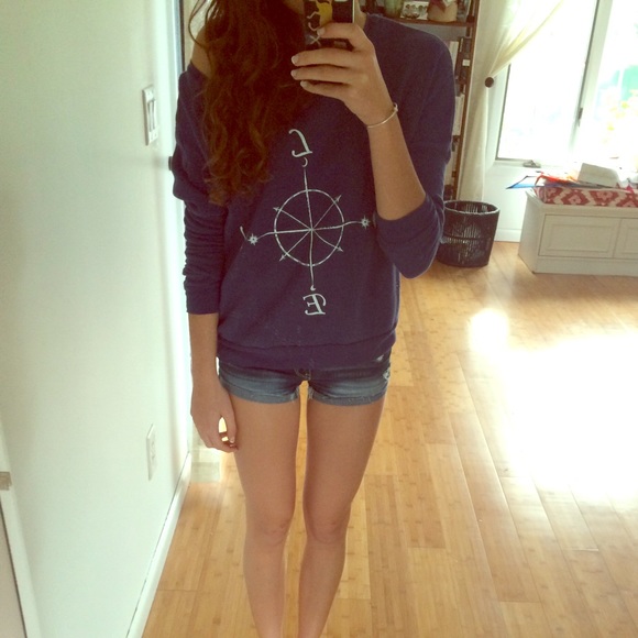 Navy blue love compass sweatshirt
