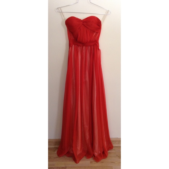✨💃Strapless Red Chiffon Prom Dress💃✨