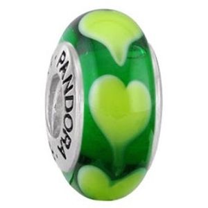 Pandora Green Love Lime Hearts Charm DISCONTINUED