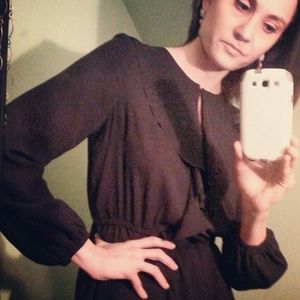 H&M Black Chiffon Dress (see description for size)