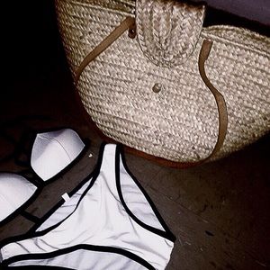 Vintage large straw bag