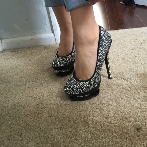 Shoes - Black studded high heel