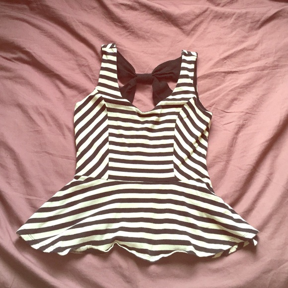Striped peplum tank