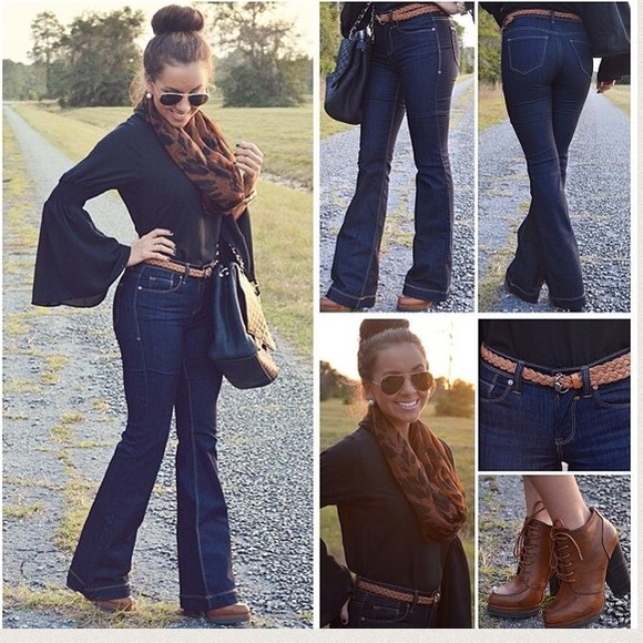Black top with bell sleeves