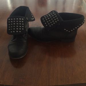Studded Combat Boots (Black)
