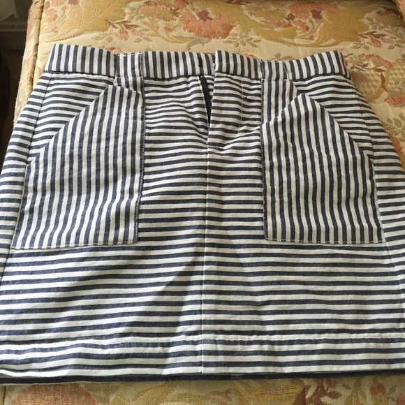 J crew madewell blue and white striped skirt
