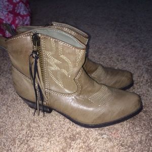 Tan booties
