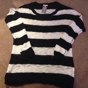 Black and white striped delias sweater BNWT