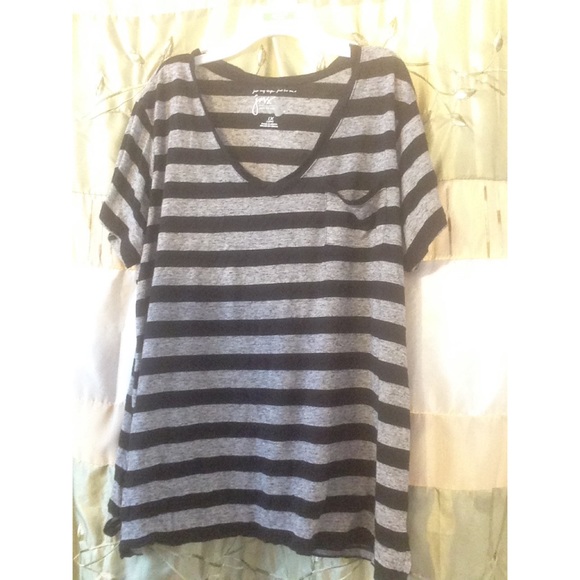 A 'Just My Size' Black and Grey Striped Top