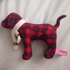adorable plaid vs pink dog