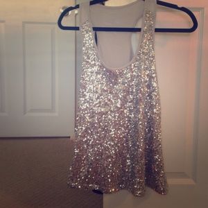 Silver Sequin Tank